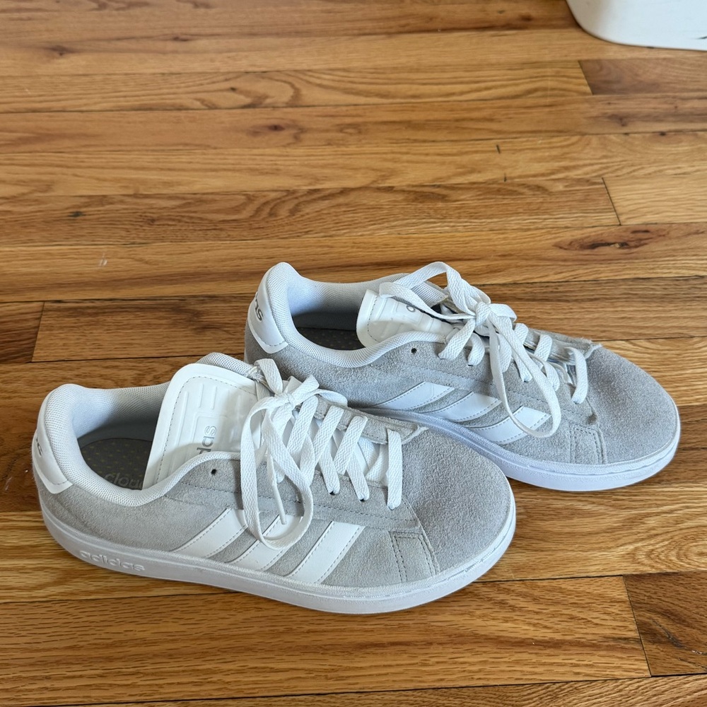 Adidas Gray and White Sneakers